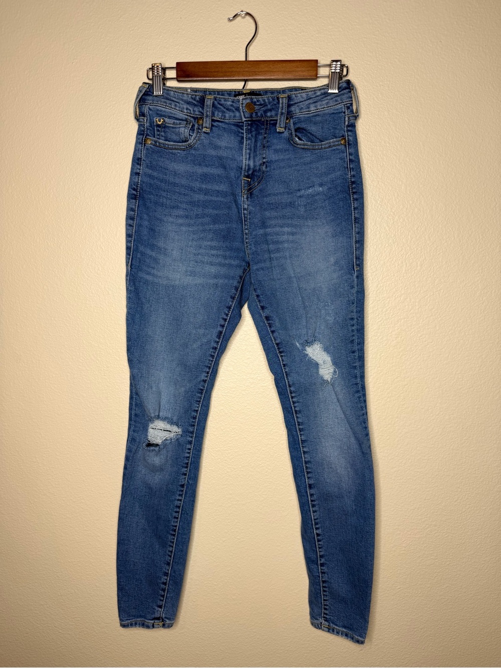 True Religion Women Jennie Curvy High Rise Skinny Jeans 26 Distressed Y2K - Picture 2 of 11